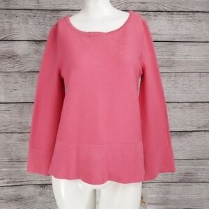 NEW Ellen Tracy S Ribbed Knit Pullover Sweater in Pink